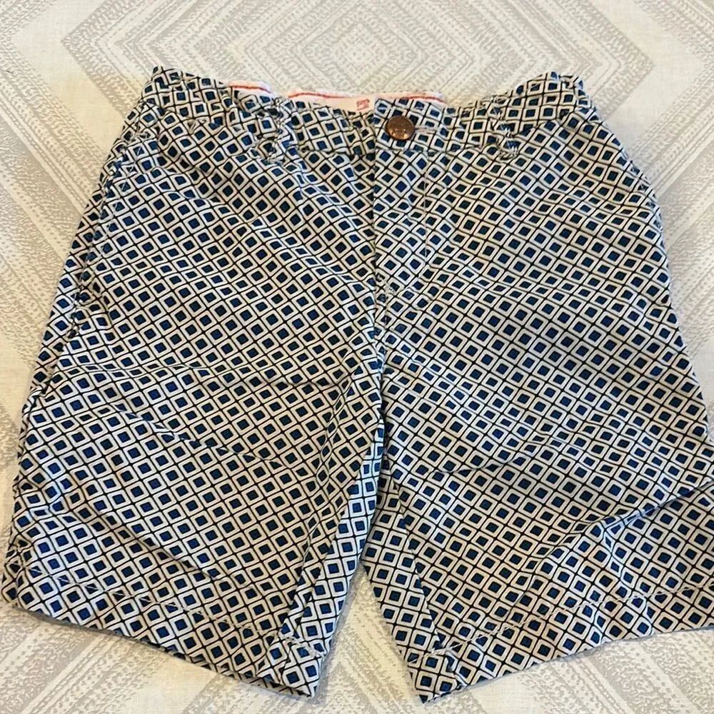 Scotch & Soda Boys Blue & Black Geometric Pattern Adjustable Waist Shorts